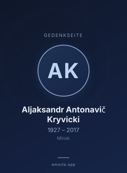 Gedenkportrait von Aljaksandr Antonavič Kryvicki