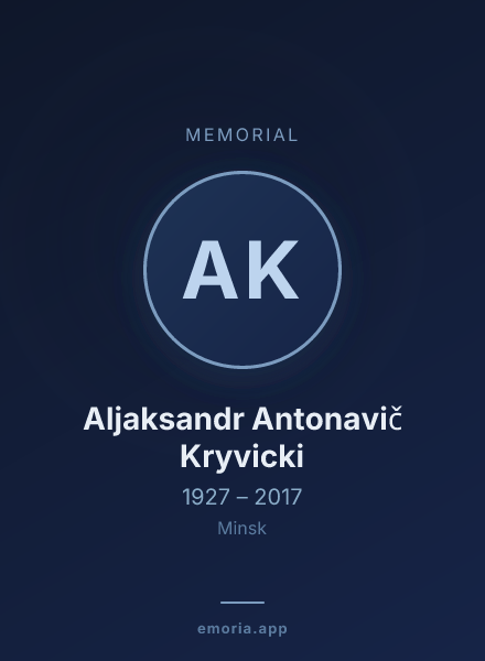 Memorial portrait of Aljaksandr Antonavič Kryvicki