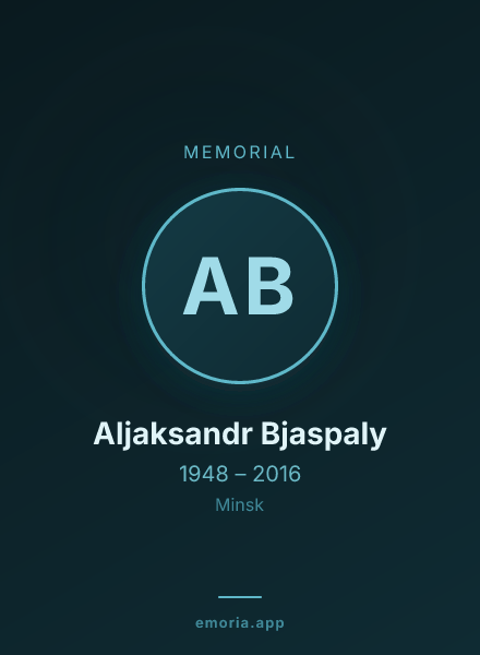 Memorial portrait of Aljaksandr Bjaspaly
