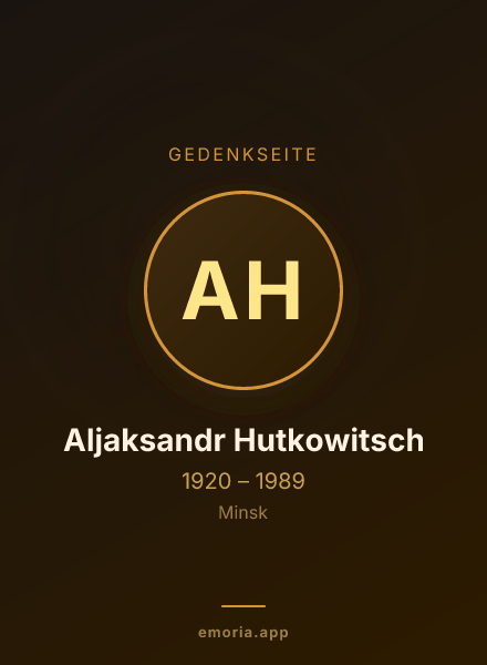 Gedenkportrait von Aljaksandr Hutkowitsch