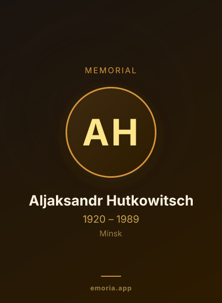 Memorial portrait of Aljaksandr Hutkowitsch