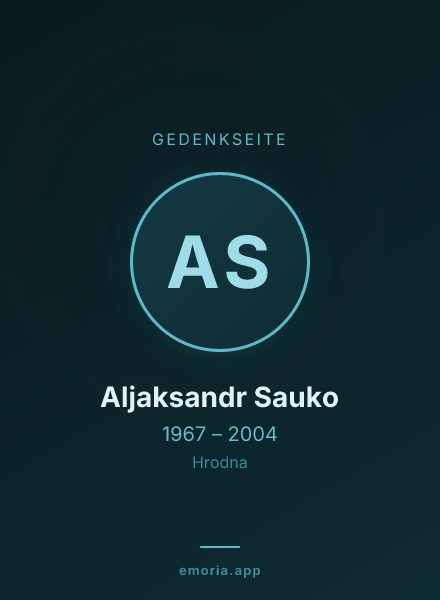 Gedenkportrait von Aljaksandr Sauko