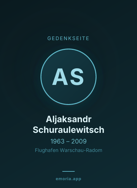 Gedenkportrait von Aljaksandr Schuraulewitsch