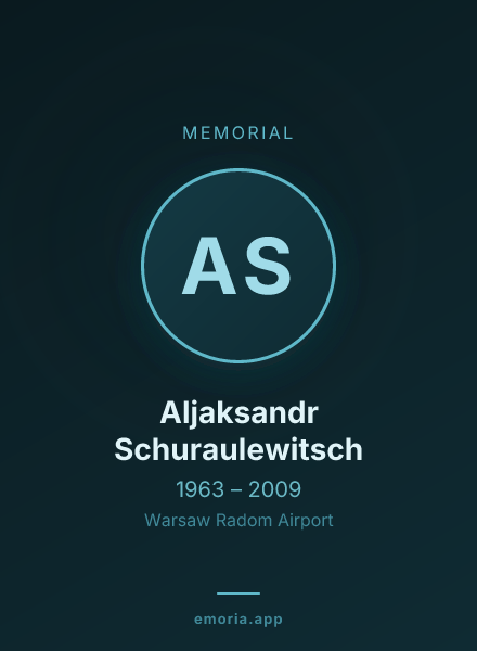 Memorial portrait of Aljaksandr Schuraulewitsch