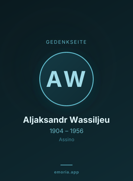 Gedenkportrait von Aljaksandr Wassiljeu