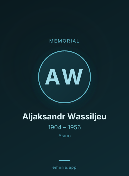 Memorial portrait of Aljaksandr Wassiljeu