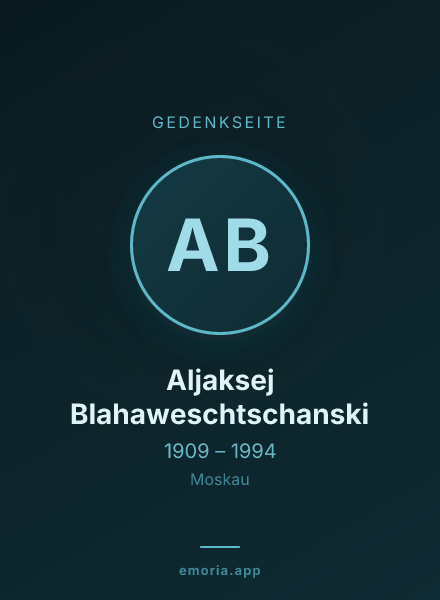 Gedenkportrait von Aljaksej Blahaweschtschanski