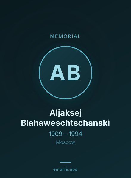 Memorial portrait of Aljaksej Blahaweschtschanski