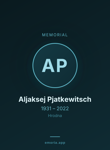 Memorial portrait of Aljaksej Pjatkewitsch
