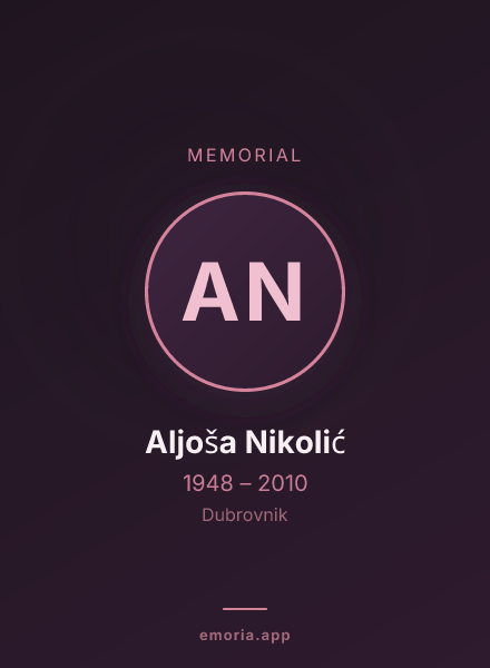 Memorial portrait of Aljoša Nikolić