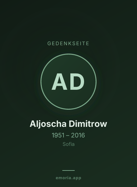 Gedenkportrait von Aljoscha Dimitrow