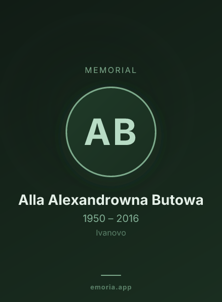 Memorial portrait of Alla Alexandrowna Butowa