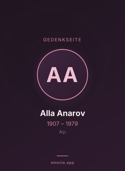 Gedenkportrait von Alla Anarov