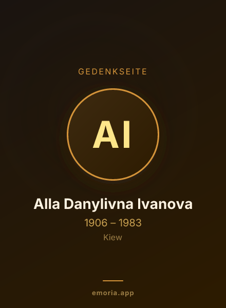Gedenkportrait von Alla Danylivna Ivanova