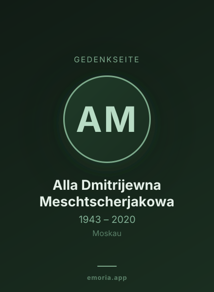 Gedenkportrait von Alla Dmitrijewna Meschtscherjakowa