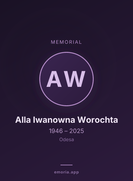 Memorial portrait of Alla Iwanowna Worochta
