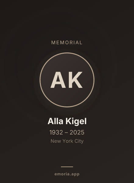 Memorial portrait of Alla Kigel