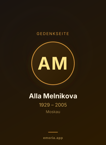 Gedenkportrait von Alla Melnikova