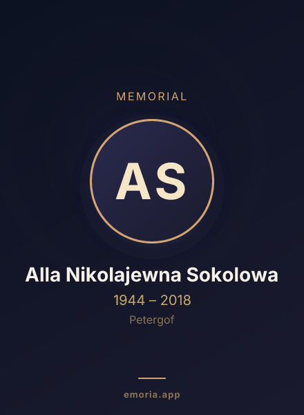Memorial portrait of Alla Nikolajewna Sokolowa