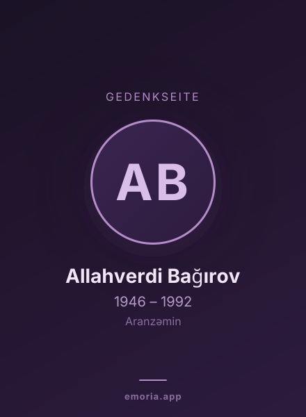 Gedenkportrait von Allahverdi Bağırov