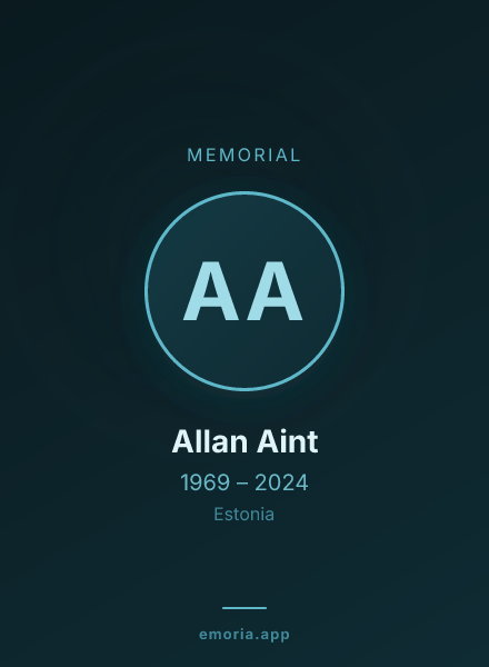 Memorial portrait of Allan Aint