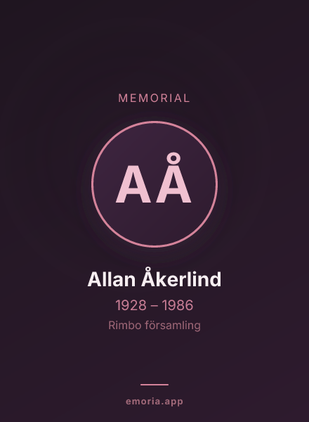 Memorial portrait of Allan Åkerlind