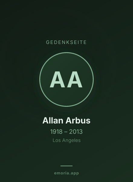 Gedenkportrait von Allan Arbus