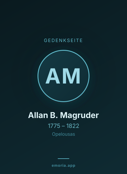 Gedenkportrait von Allan B. Magruder