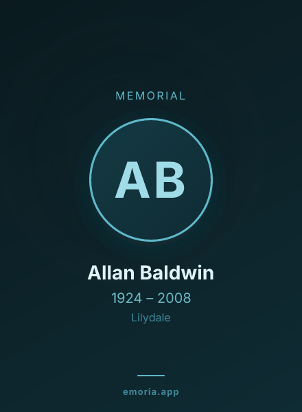 Memorial portrait of Allan Baldwin