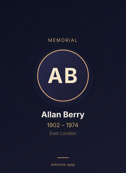 Memorial portrait of Allan Berry