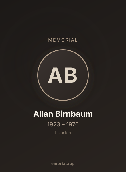Memorial portrait of Allan Birnbaum