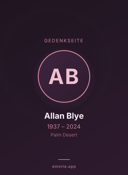 Gedenkportrait von Allan Blye