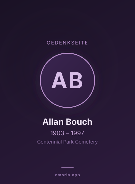 Gedenkportrait von Allan Bouch