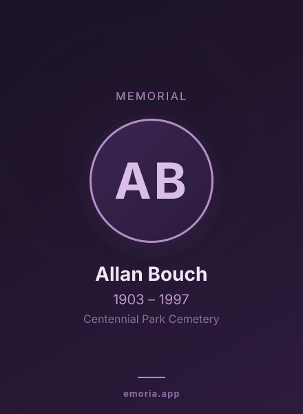 Memorial portrait of Allan Bouch