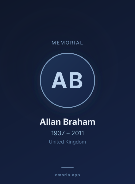 Memorial portrait of Allan Braham