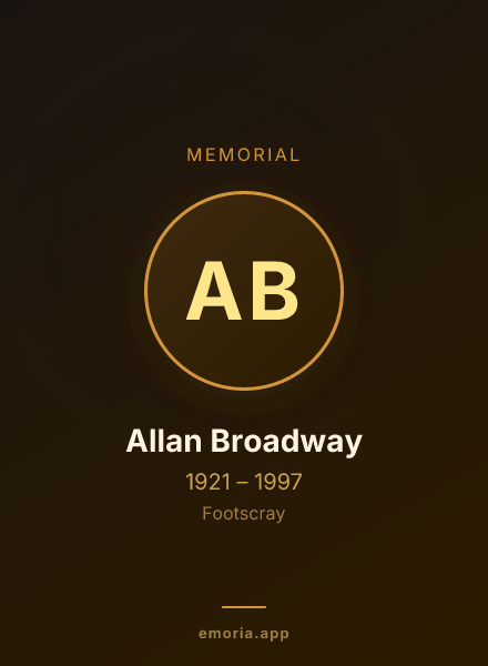 Memorial portrait of Allan Broadway