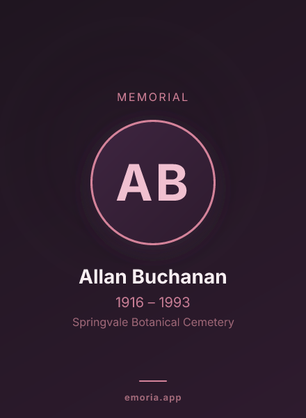 Memorial portrait of Allan Buchanan