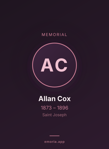Memorial portrait of Allan Cox