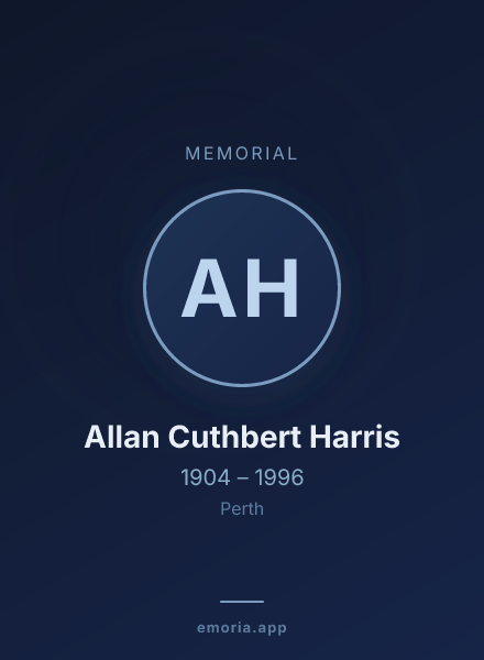 Memorial portrait of Allan Cuthbert Harris