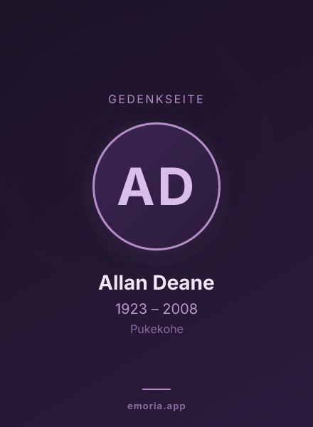 Gedenkportrait von Allan Deane
