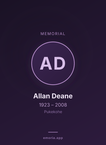 Memorial portrait of Allan Deane
