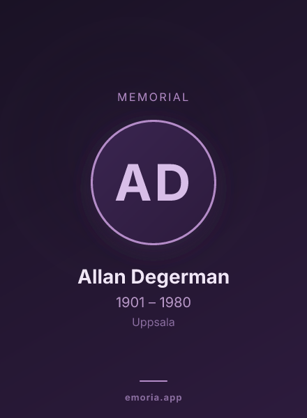 Memorial portrait of Allan Degerman
