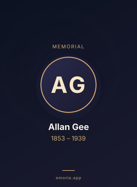 Memorial portrait of Allan Gee