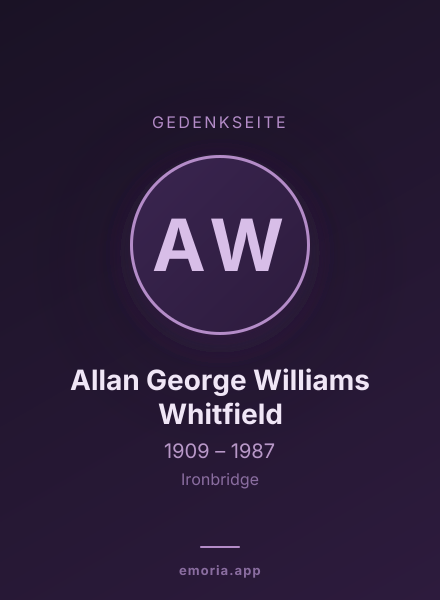 Gedenkportrait von Allan George Williams Whitfield
