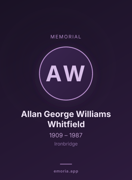 Memorial portrait of Allan George Williams Whitfield