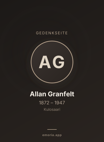 Gedenkportrait von Allan Granfelt