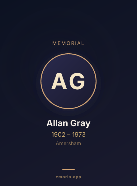 Memorial portrait of Allan Gray