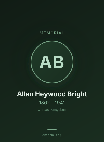 Memorial portrait of Allan Heywood Bright
