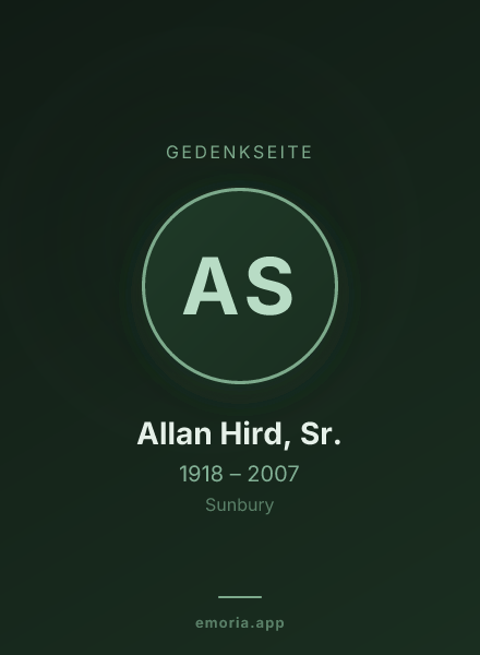 Gedenkportrait von Allan Hird, Sr.