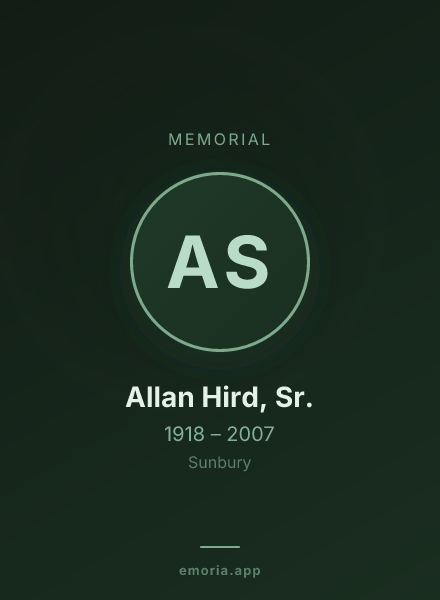 Memorial portrait of Allan Hird, Sr.